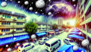 sonhar com chuva de granizo