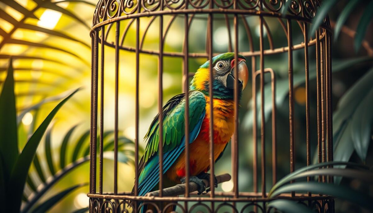 sonhar com papagaio em gaiola