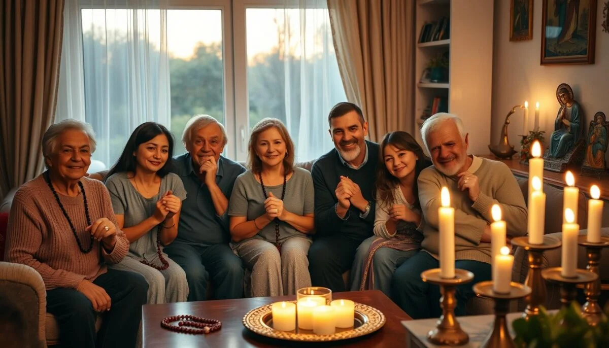 rezar o rosário em família