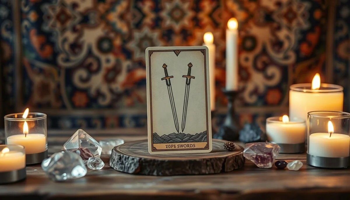 incorporar dois de espadas na leitura de tarot
