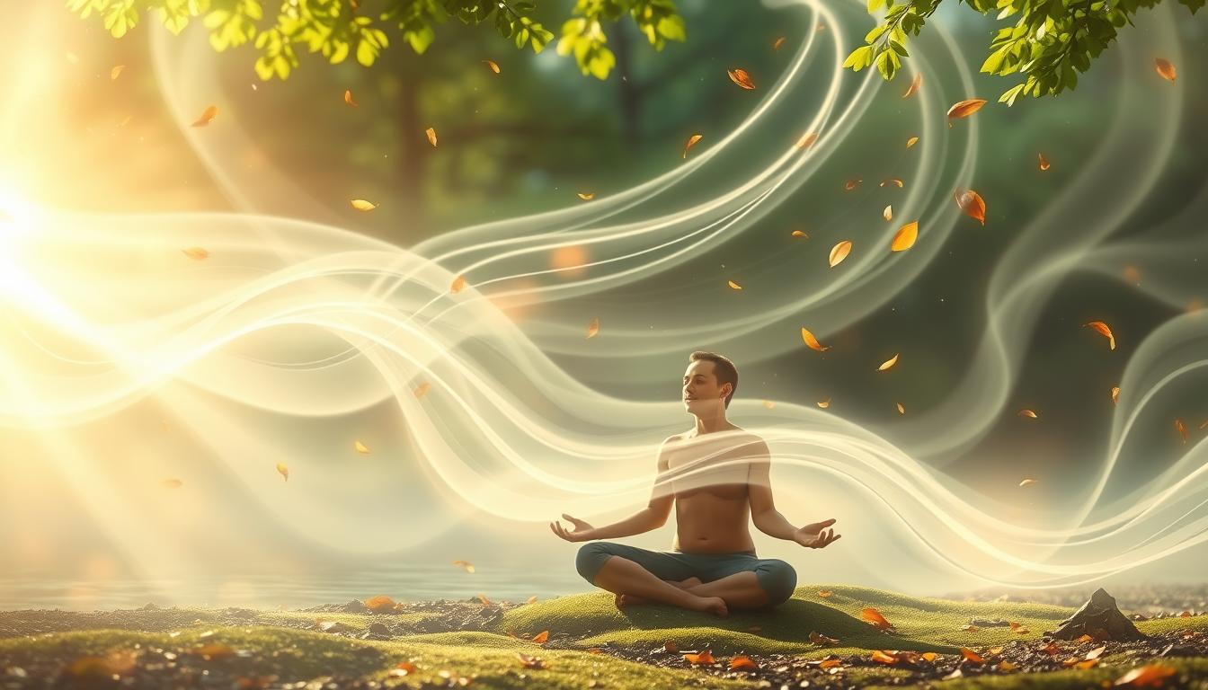 Pessoa praticando a técnica de respiração 4-7-8 para relaxamento rápido