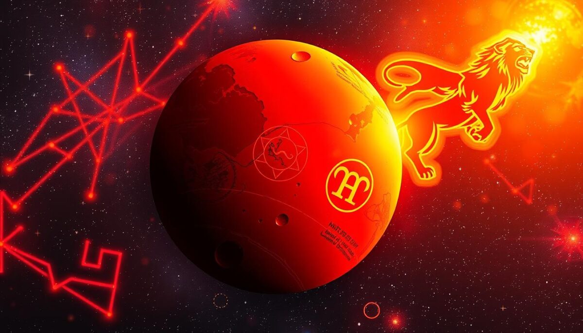 trânsito de marte em leão