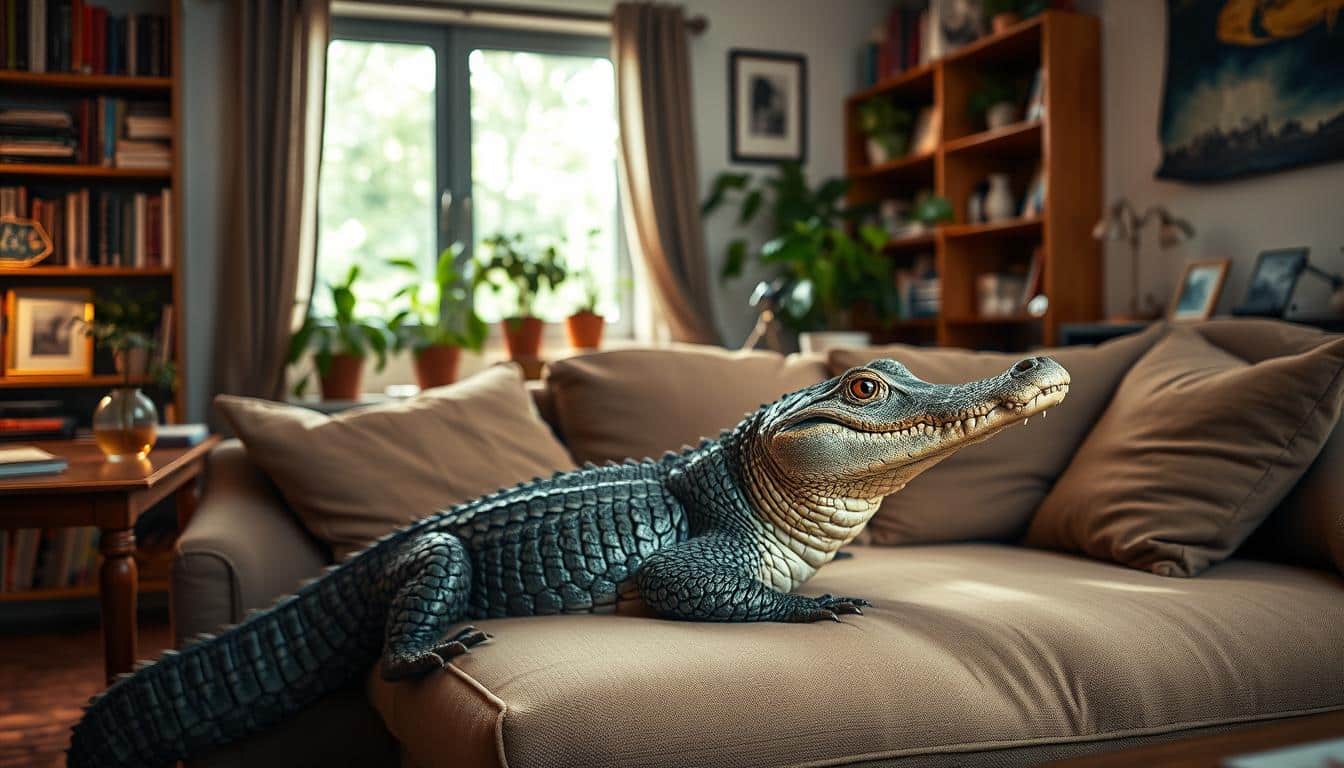 jacaré dentro de casa