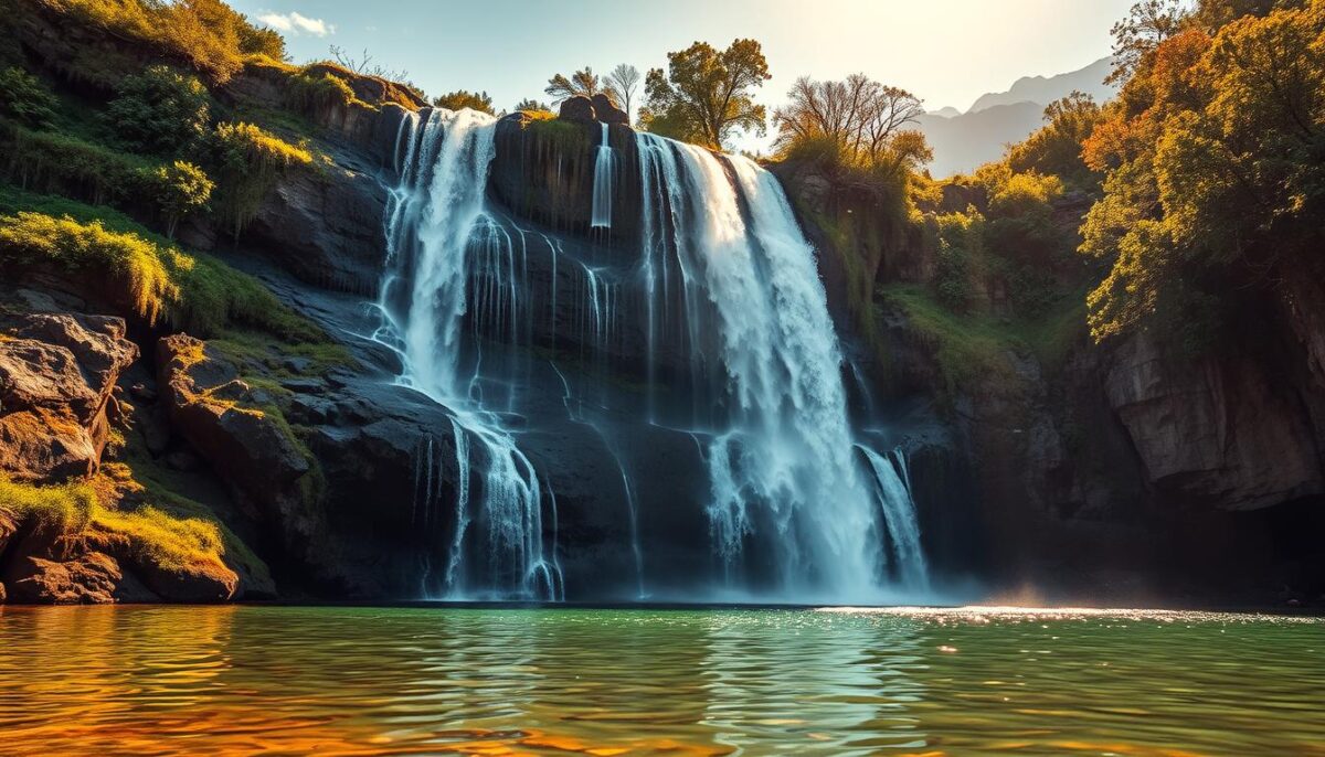 cachoeira cristalina simbolizando purificação