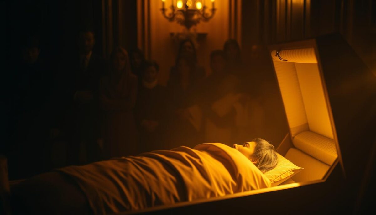 sonhar com caixão aberto