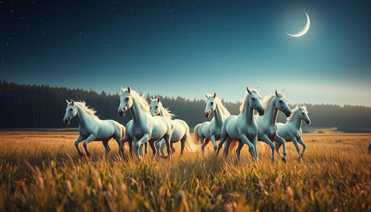 sonhar com cavalos brancos