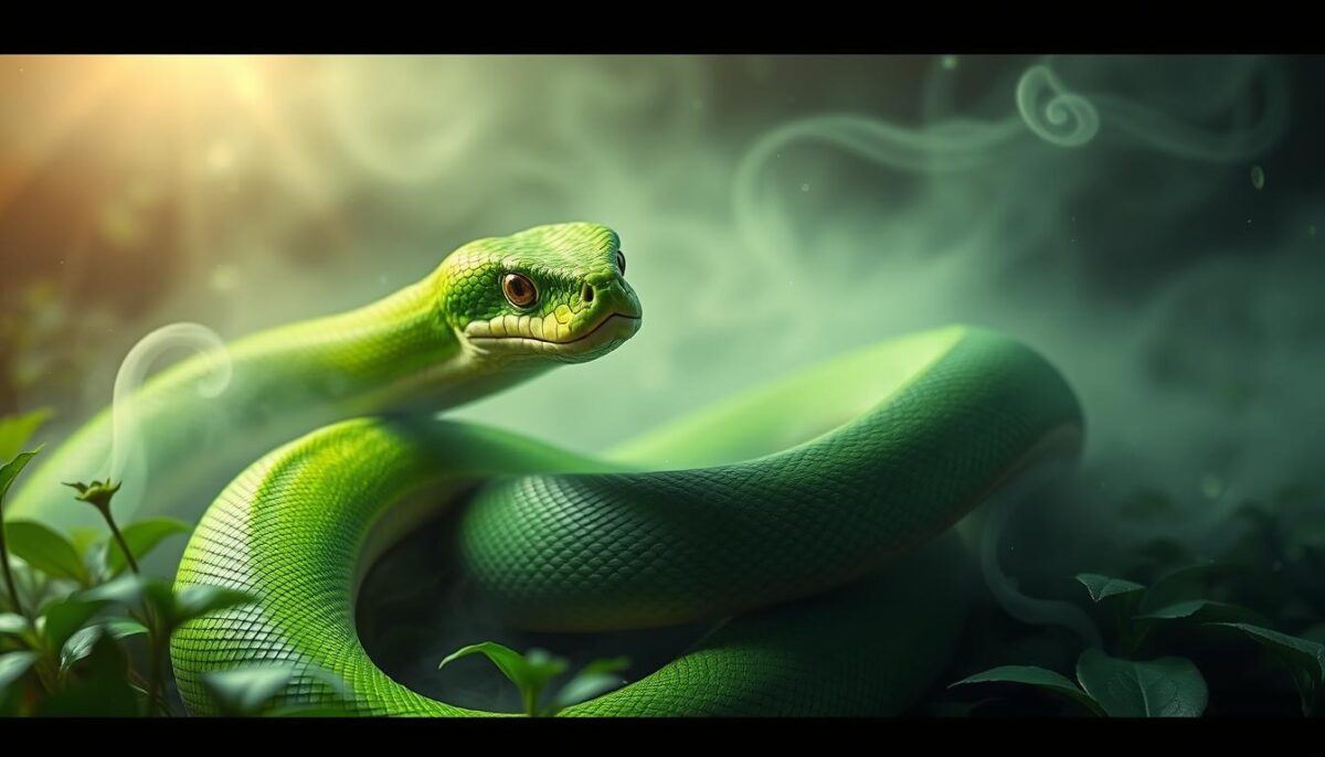 sonhar com cobra verde durante mudanças