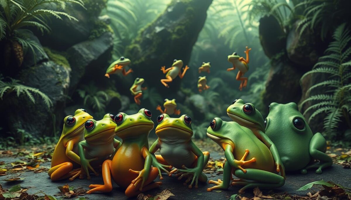 sonhar com rã em grupo