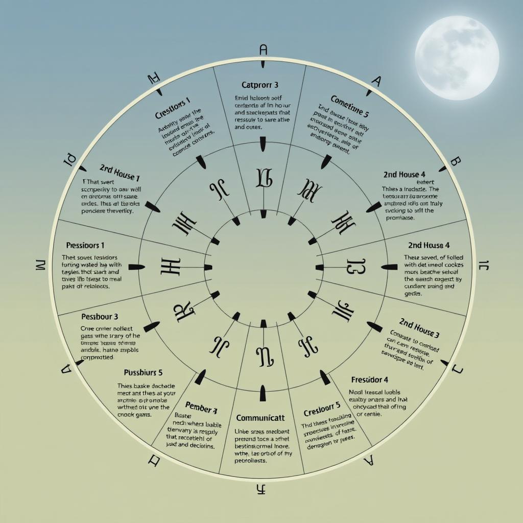 Diagrama das doze casas astrológicas com suas áreas de influência na vida