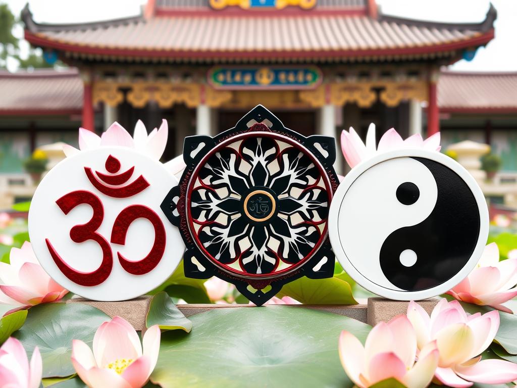 Símbolos das religiões orientais: Hinduísmo, Budismo e Taoismo