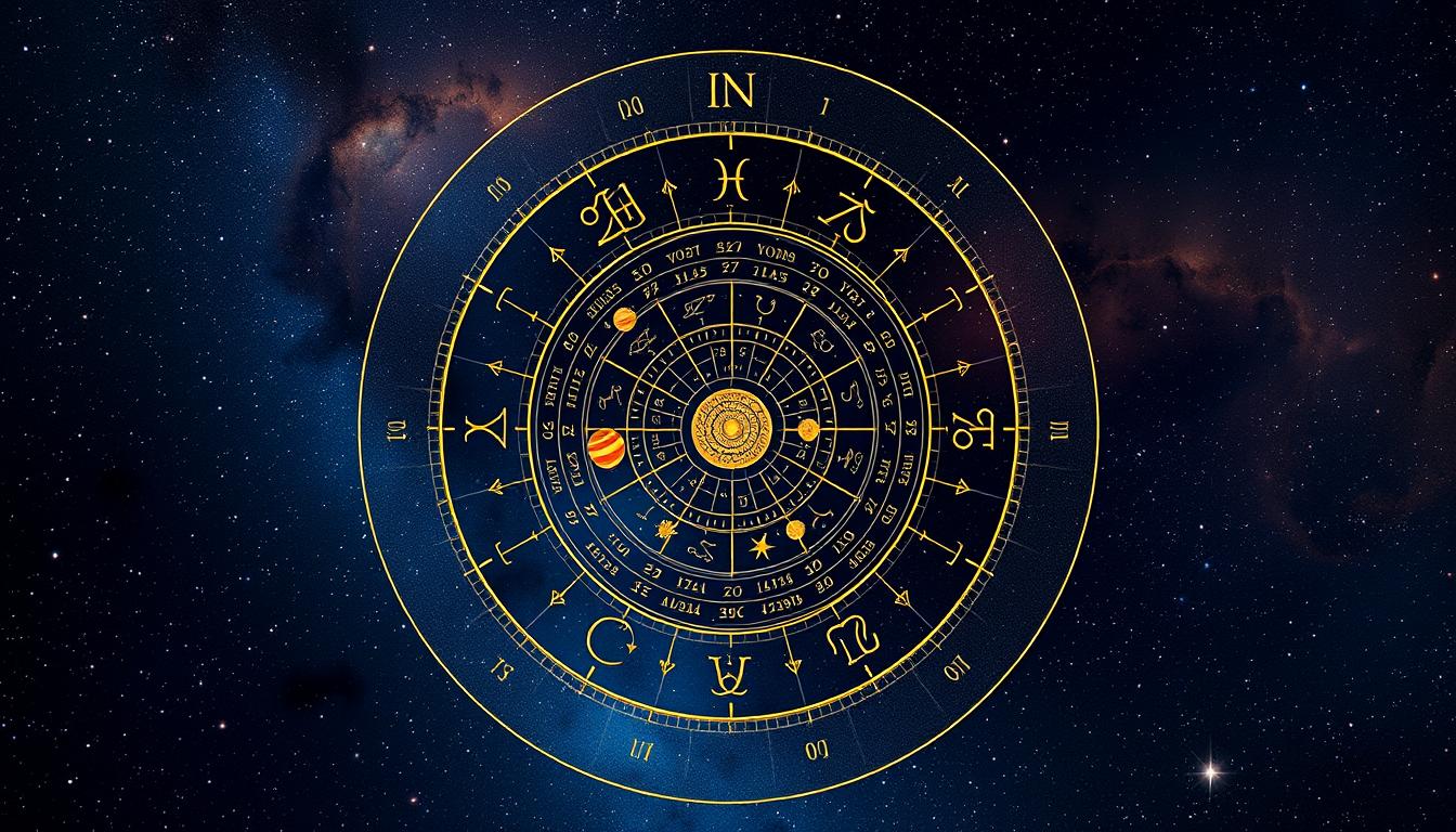 Mapa astral mostrando as posições planetárias do Horóscopo do Dia