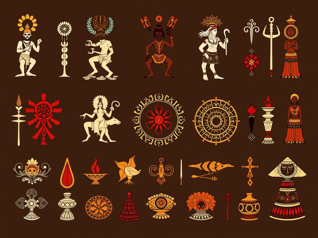 Símbolos e elementos das religiões africanas e afrodescendentes