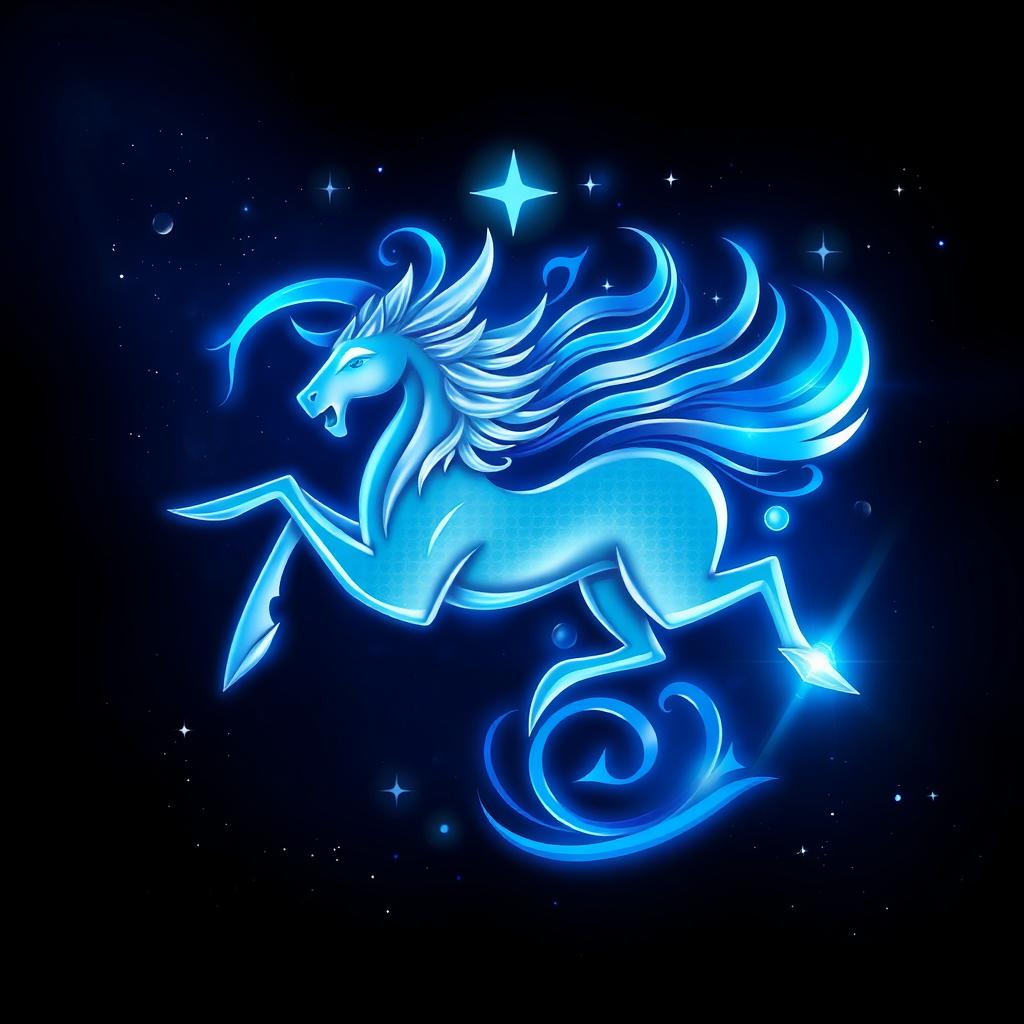 Símbolo de Aquário com elementos que representam o horóscopo da semana para este signo