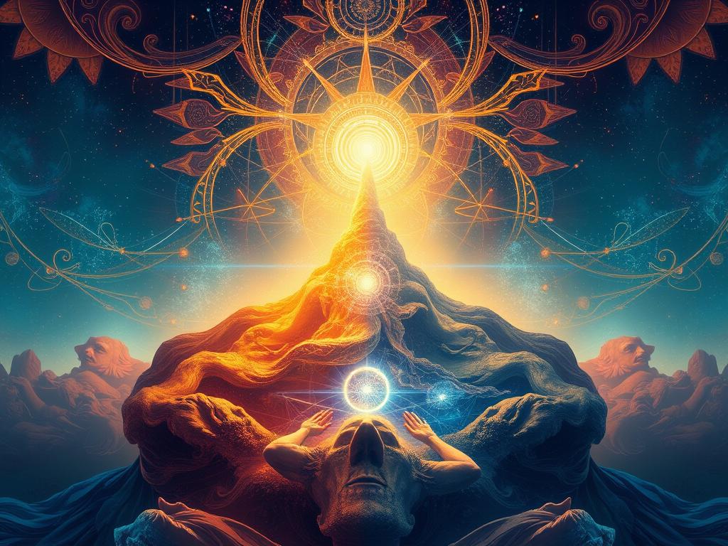 Representação de filosofias espirituais como Deísmo e Panteísmo