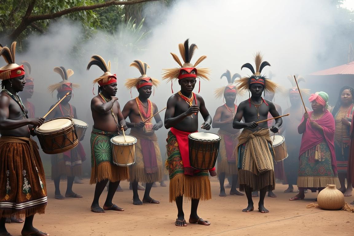 Ritual de Batuque do Rio Grande do Sul com seus elementos característicos