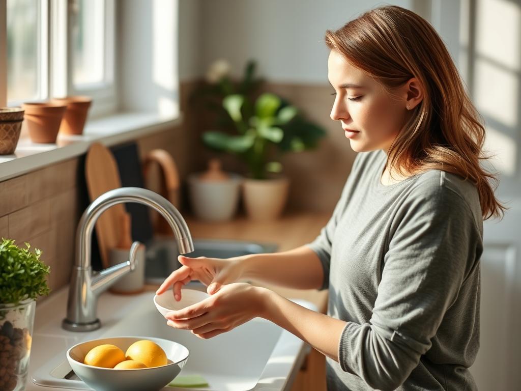Pessoa realizando atividade cotidiana com plena atenção e presença consciente