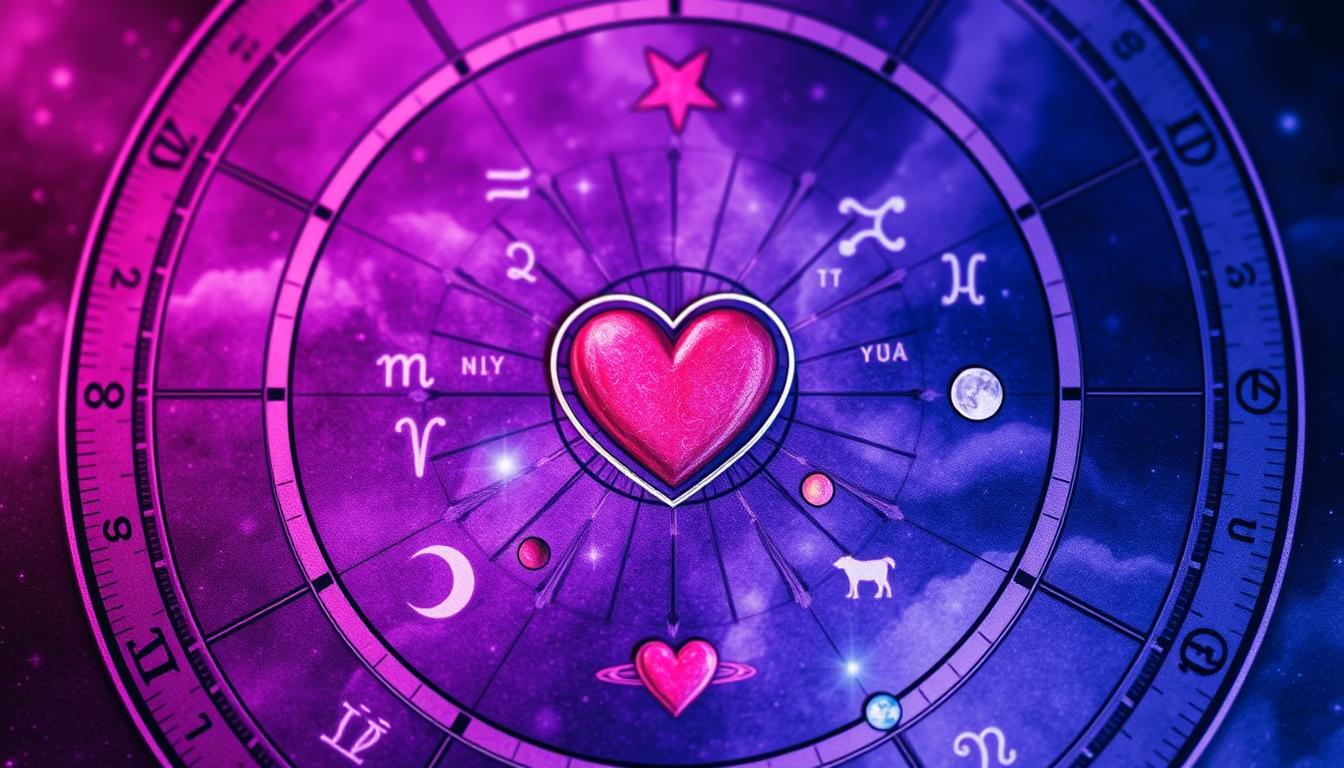 Mapa astral mostrando as principais configurações planetárias que influenciam o Horóscopo do Amor