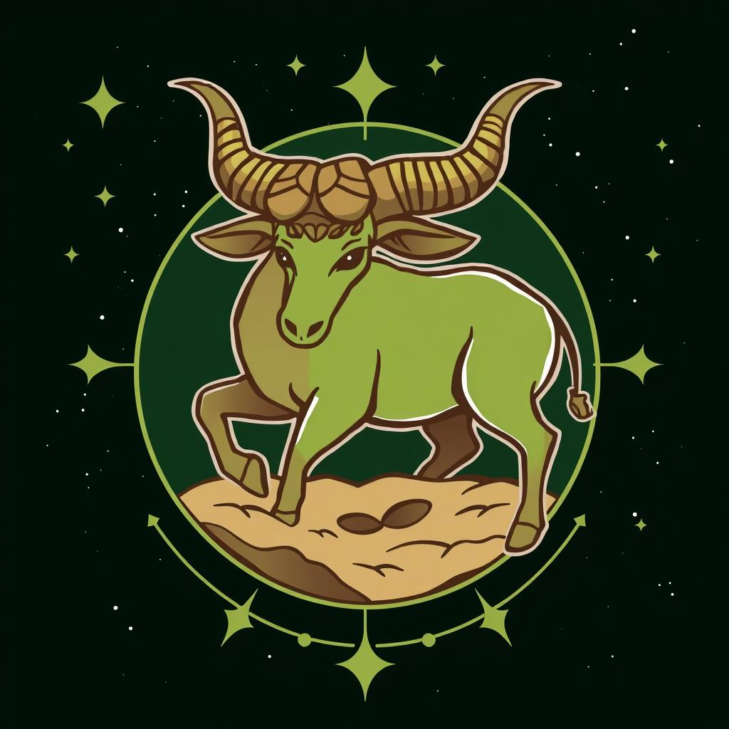 Símbolo de Touro com elementos que representam o horóscopo da semana para este signo