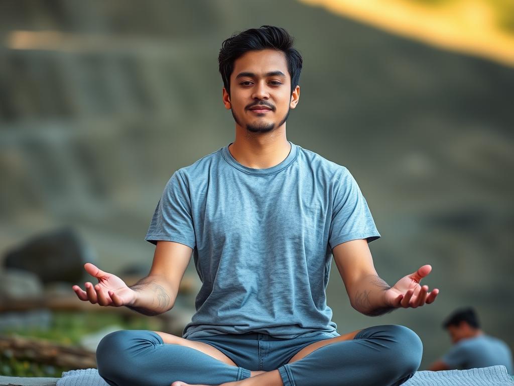 Pessoa praticando mindfulness com atenção aberta às experiências do momento presente