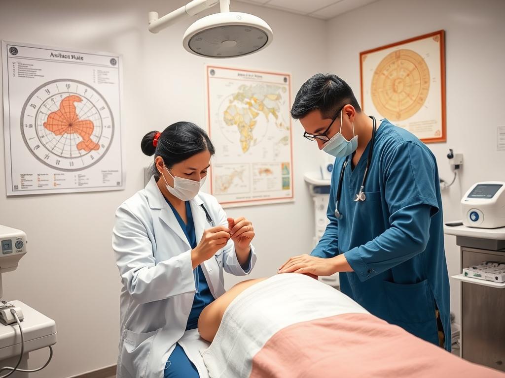 Integração de práticas orientais como acupuntura em ambiente médico ocidental