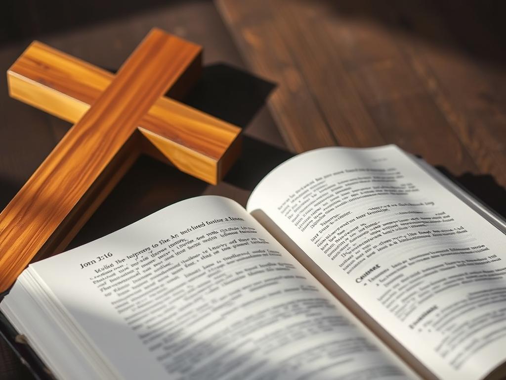 Cruz cristã e Bíblia, símbolos fundamentais do cristianismo