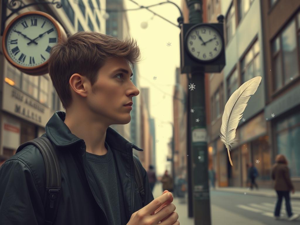 Pessoa notando sincronicidades e sinais significativos no cotidiano