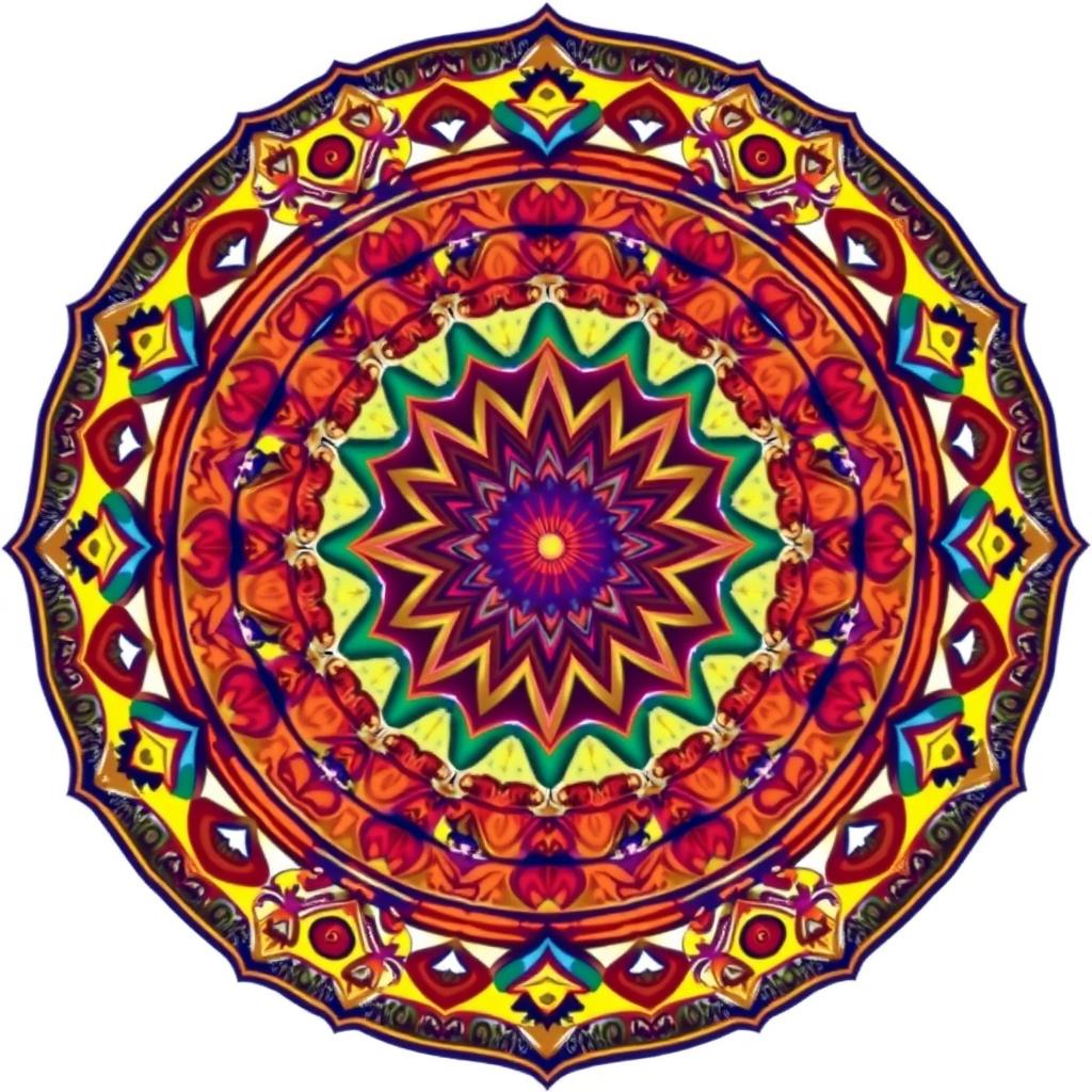 Mandala colorida representando a totalidade e integração espiritual