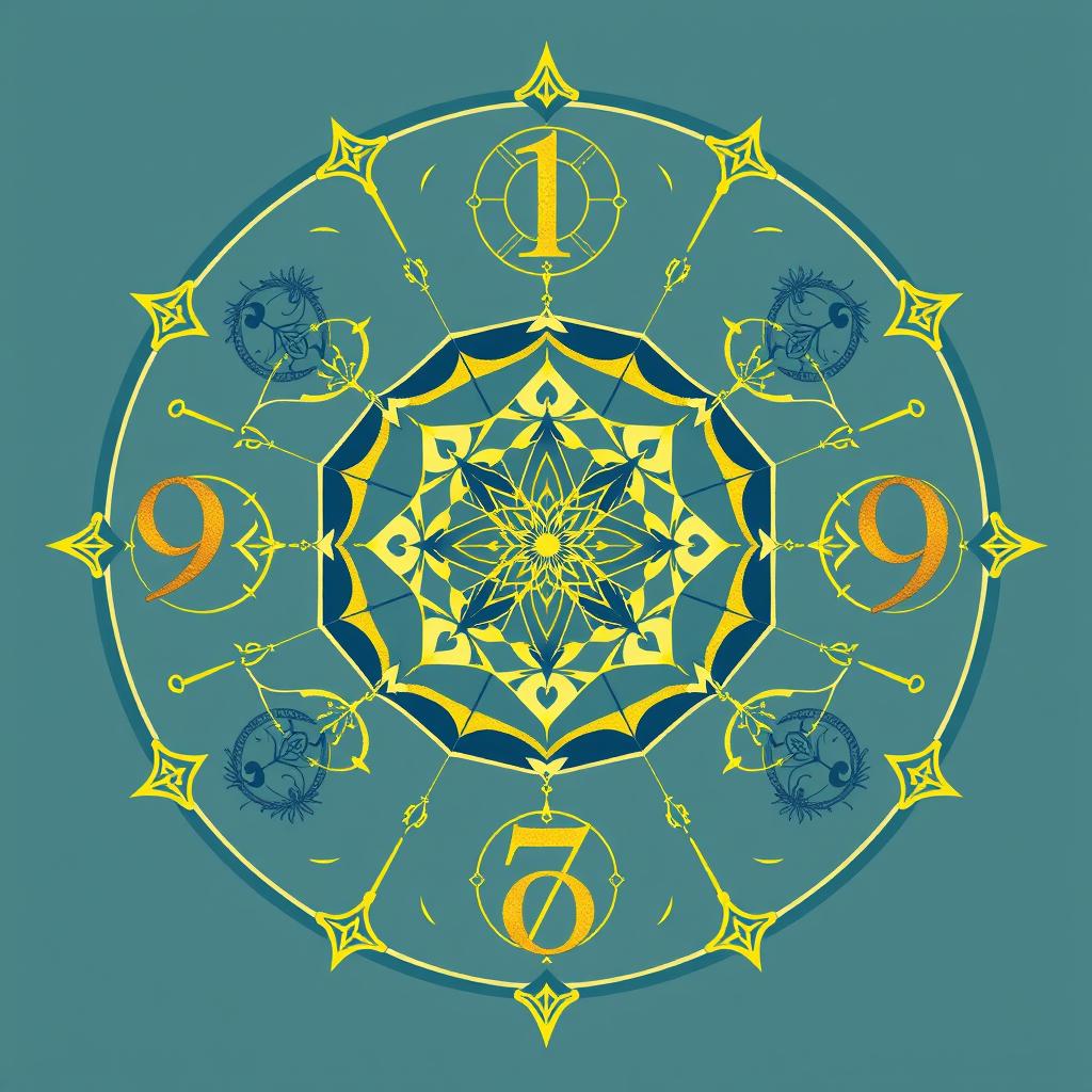 Números místicos com significados espirituais em arranjo simbólico