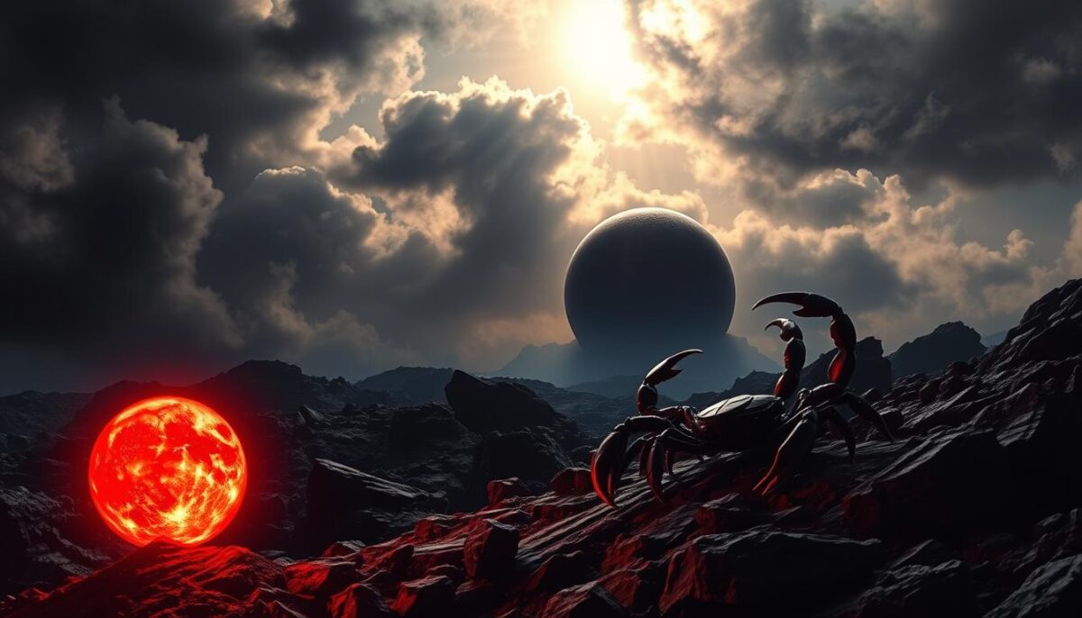 influência de Plutão e Marte em Escorpião