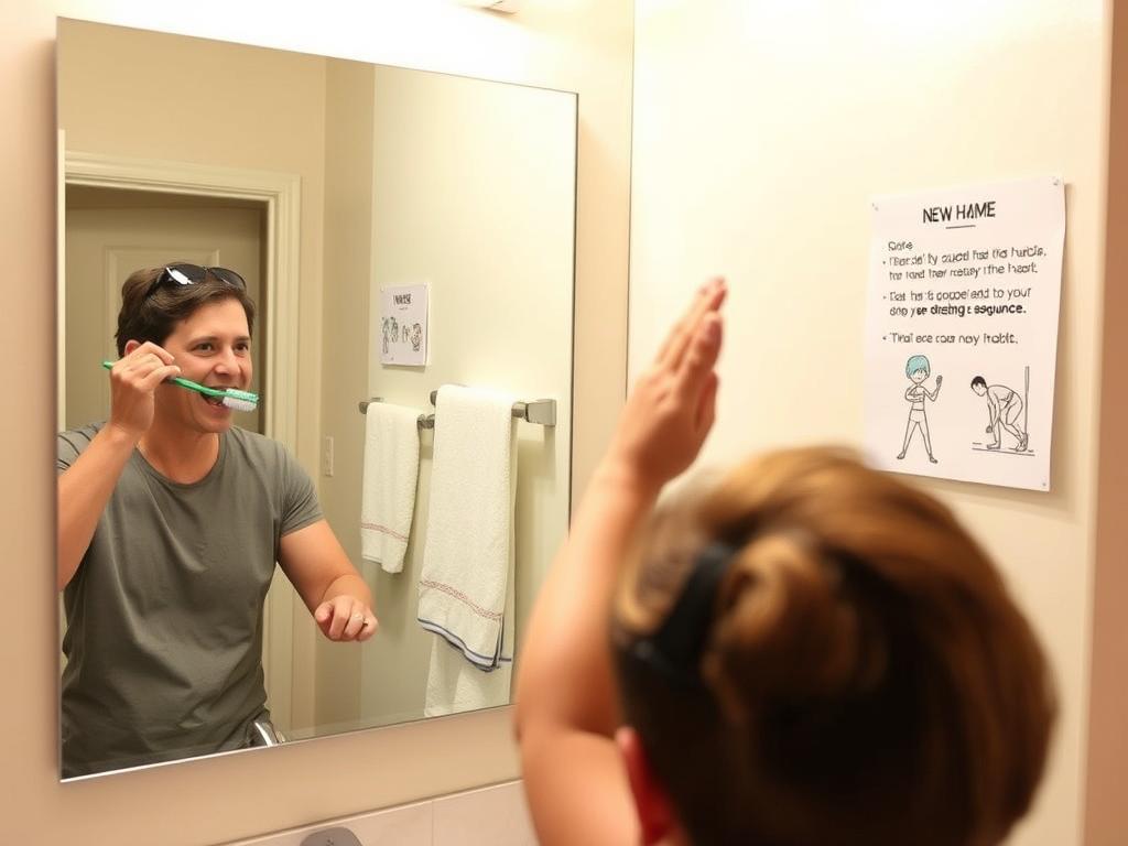 Pessoa usando técnica de ancoragem de hábitos em sua rotina diária