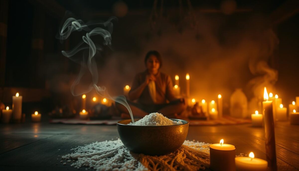 ritual de purificação com sal grosso