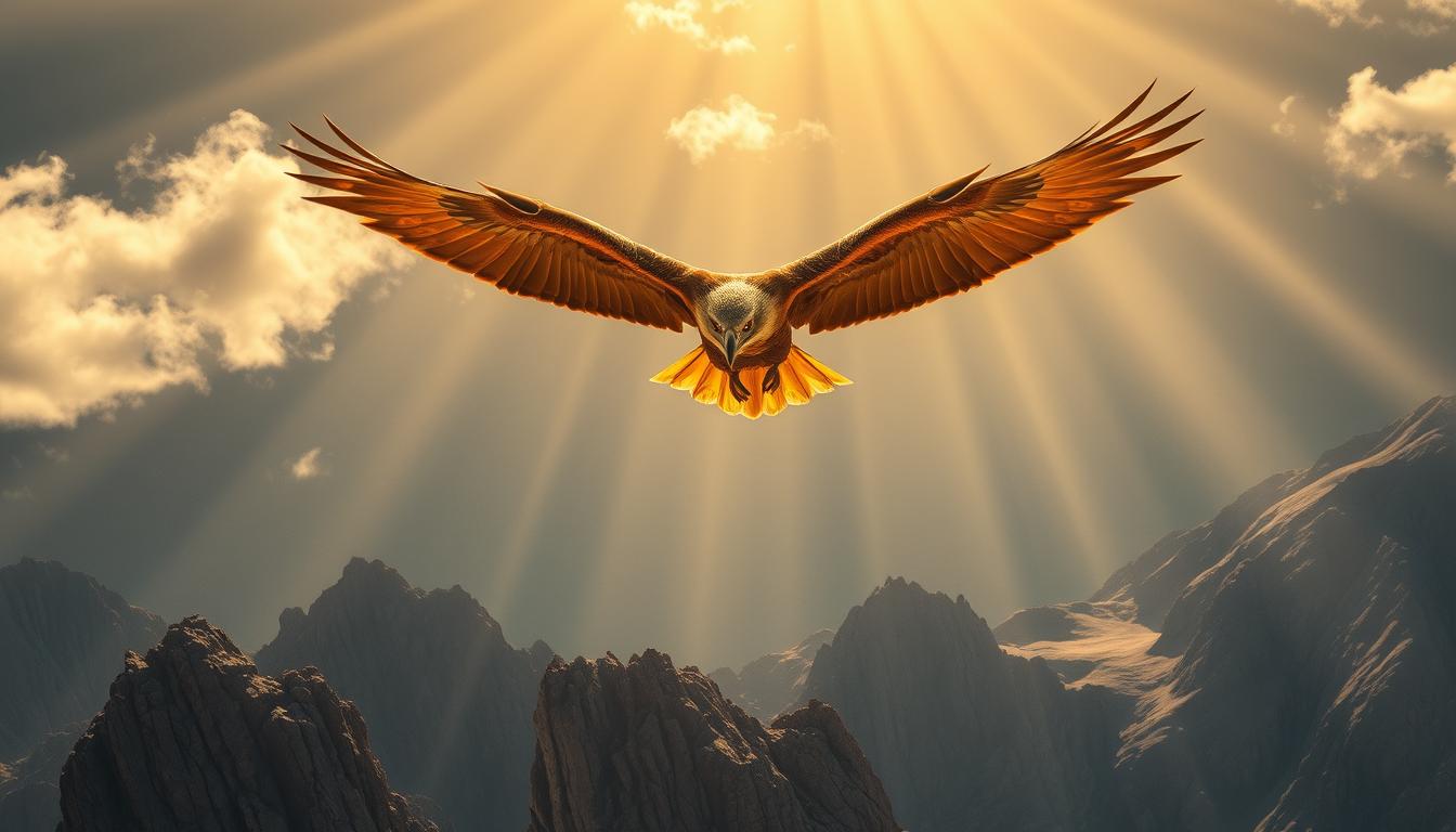 Águia significado espiritual: A visão do alto e a conexão direta com o Divino.