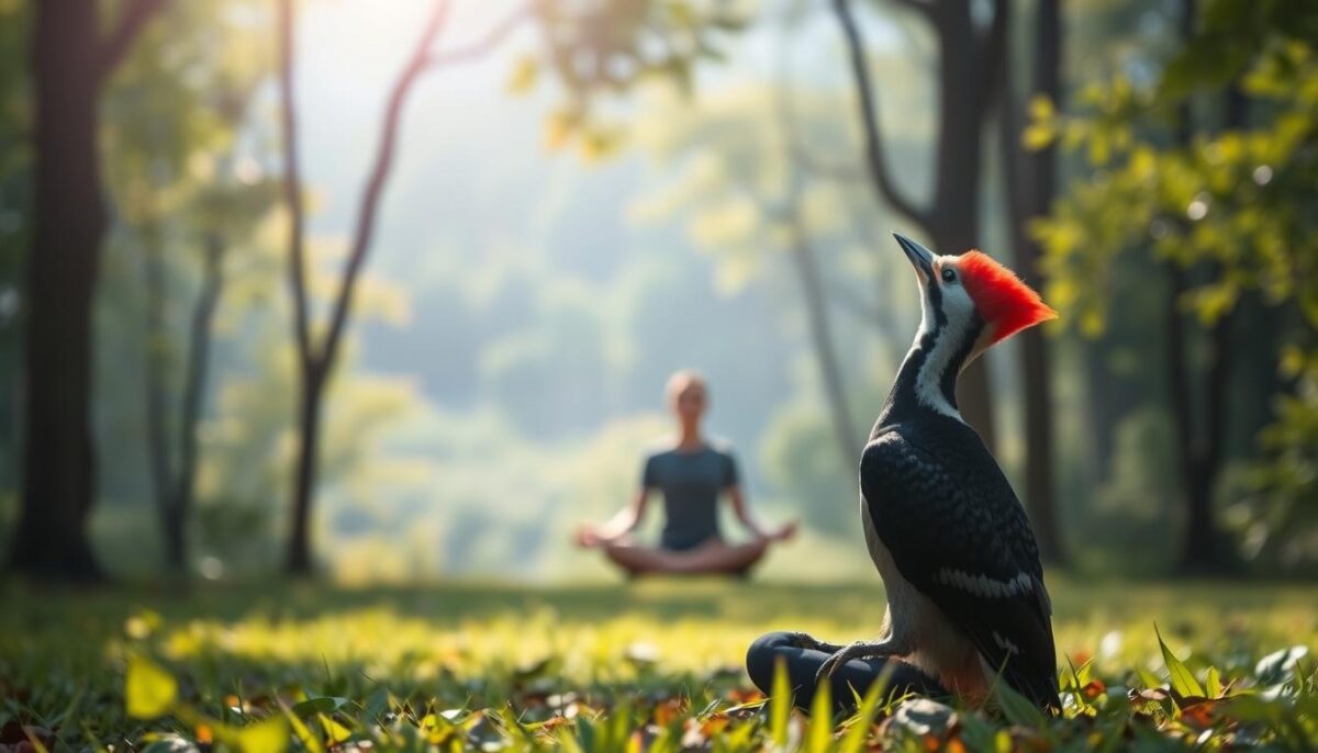meditação com pica pau